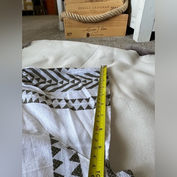 Dylan Fun Off White Green Print Short Sleeve Button cotton shirt size M - Picture 11 of 12